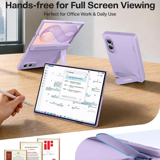 MagSafe puzdro pre Samsung Galaxy Z Fold8 F971, Torras, Ostand L1 Guardian, Svetlofialová