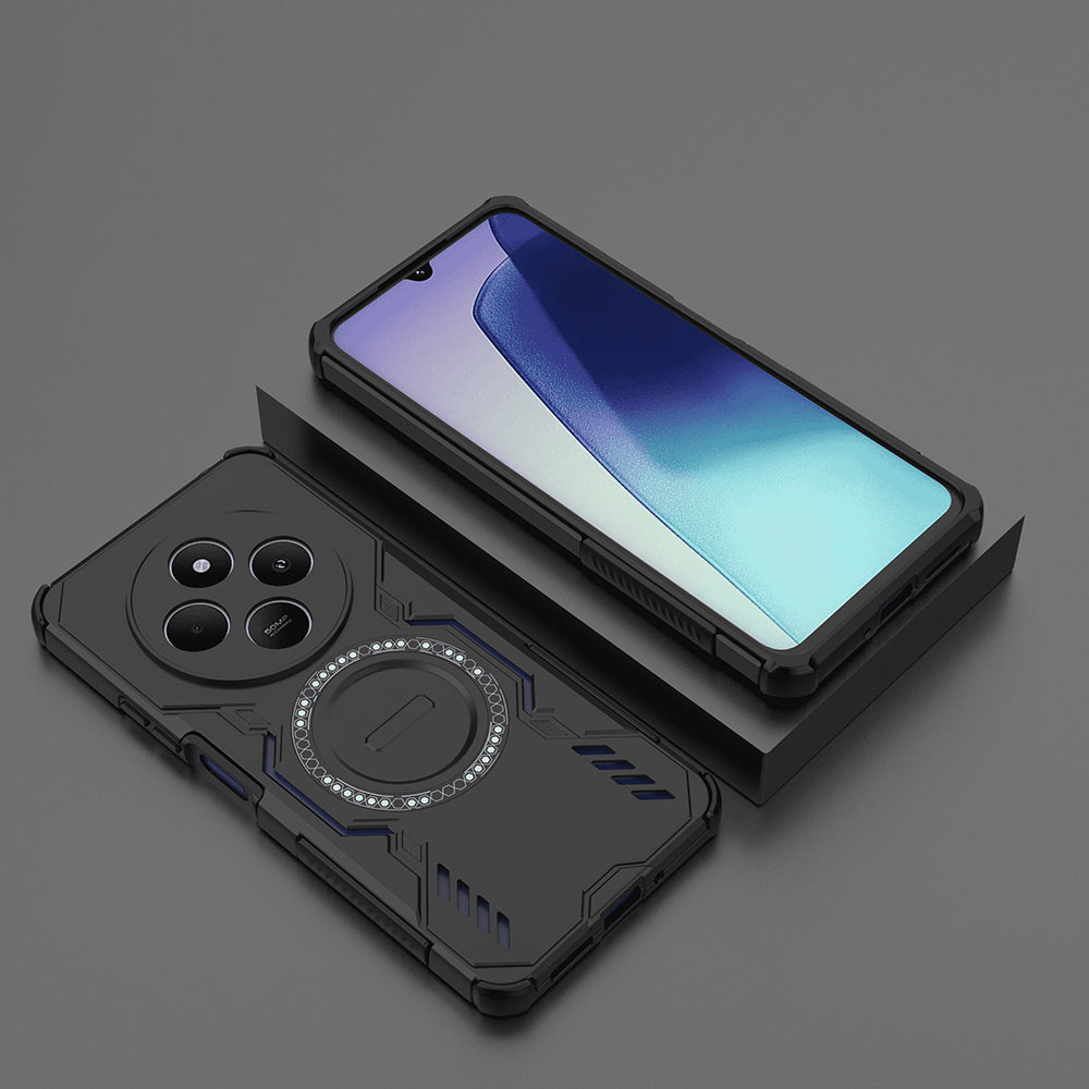 MagSafe puzdro pre Xiaomi Poco C75 / Redmi 14C, Techsuit, ArmorMag, čierne