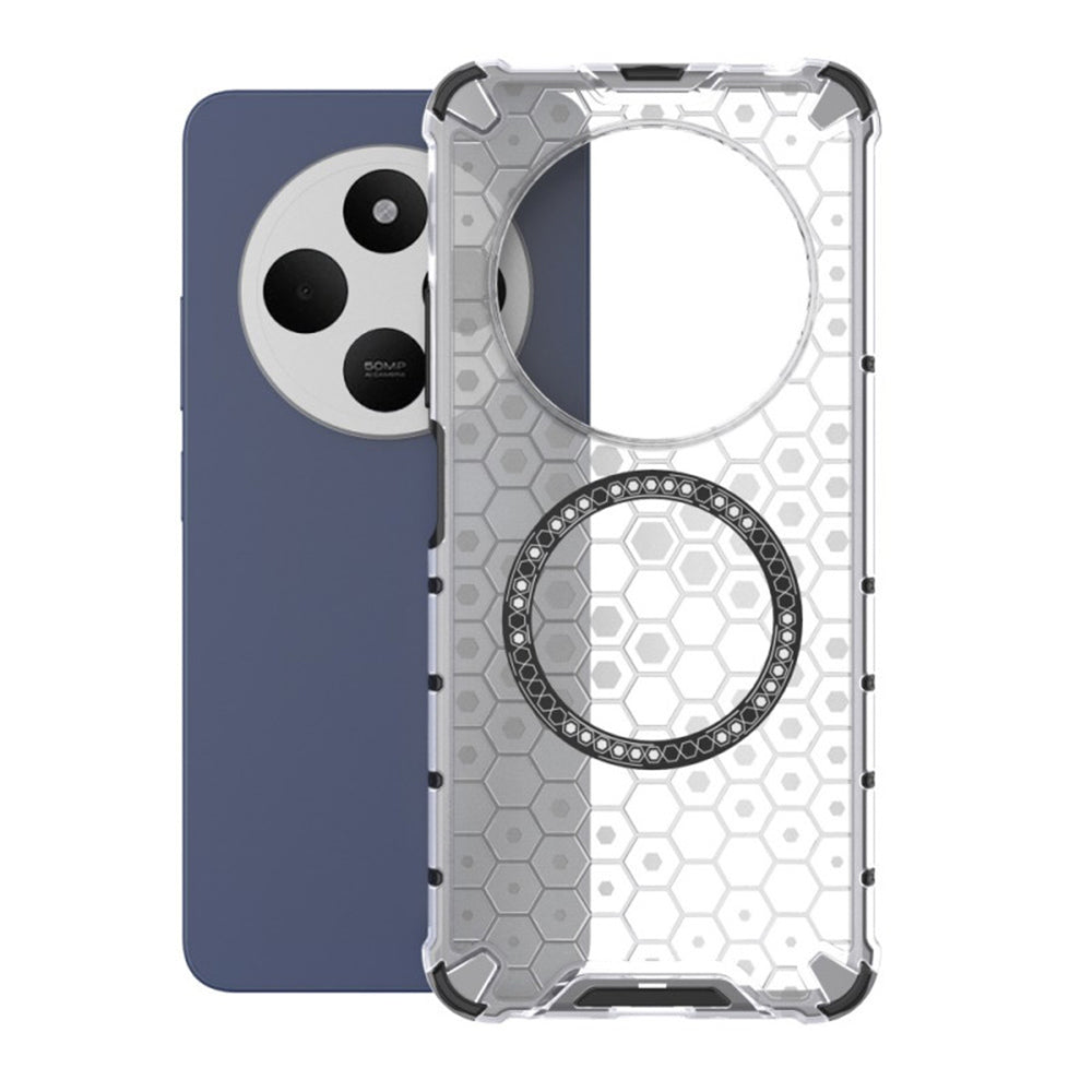 MagSafe puzdro pre Xiaomi Poco C75 / Redmi 14C, Techsuit, HoneyComb Shield, Biele