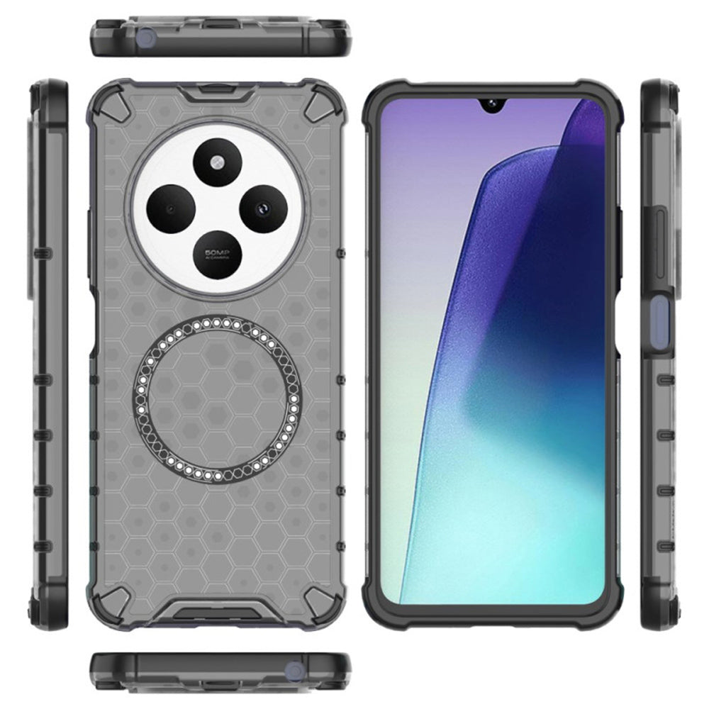 MagSafe puzdro pre Xiaomi Poco C75 / Redmi 14C, Techsuit, HoneyComb Shield, čierne