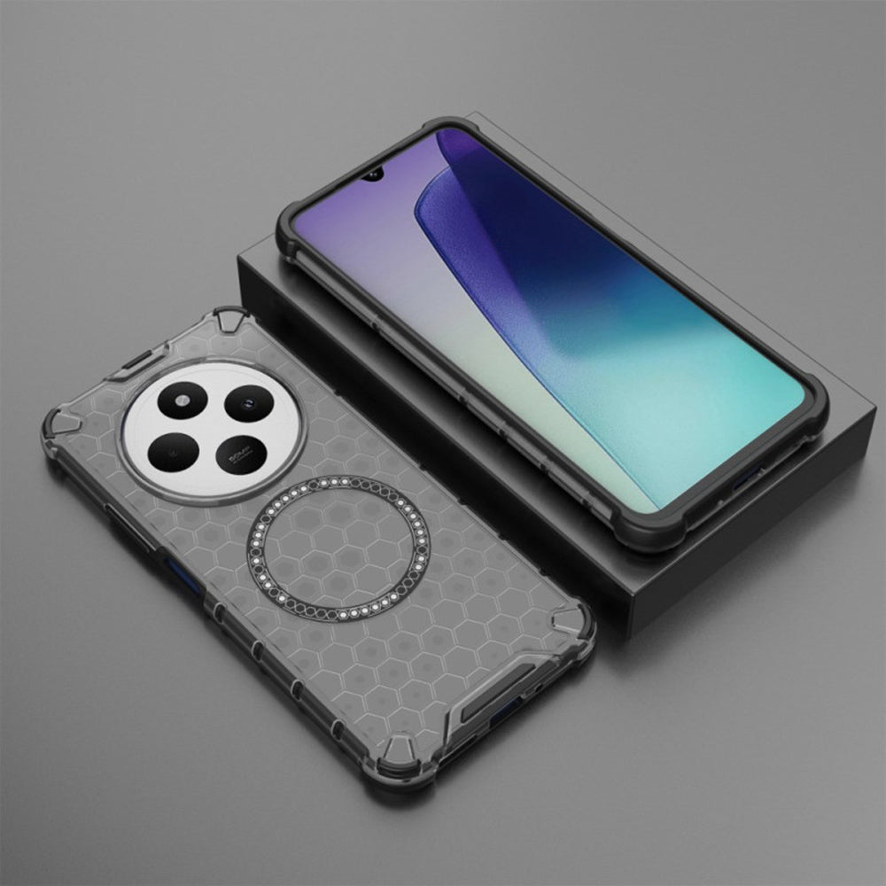MagSafe puzdro pre Xiaomi Poco C75 / Redmi 14C, Techsuit, HoneyComb Shield, čierne