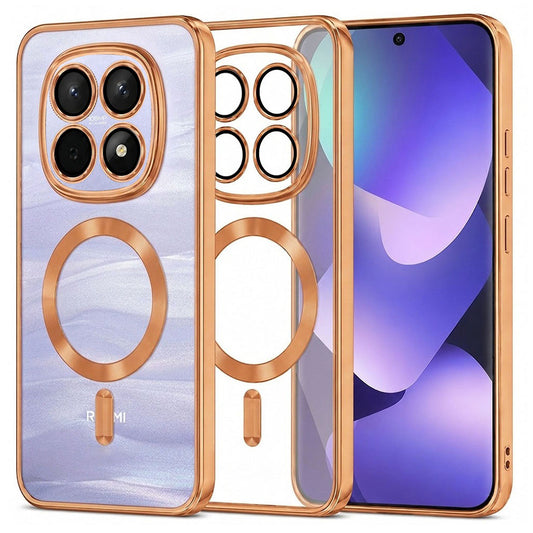 MagSafe puzdro pre Xiaomi Poco M8 / Redmi Note 15 5G / Note 15 4G, Techsuit, Luxury Crystal, Oranžové