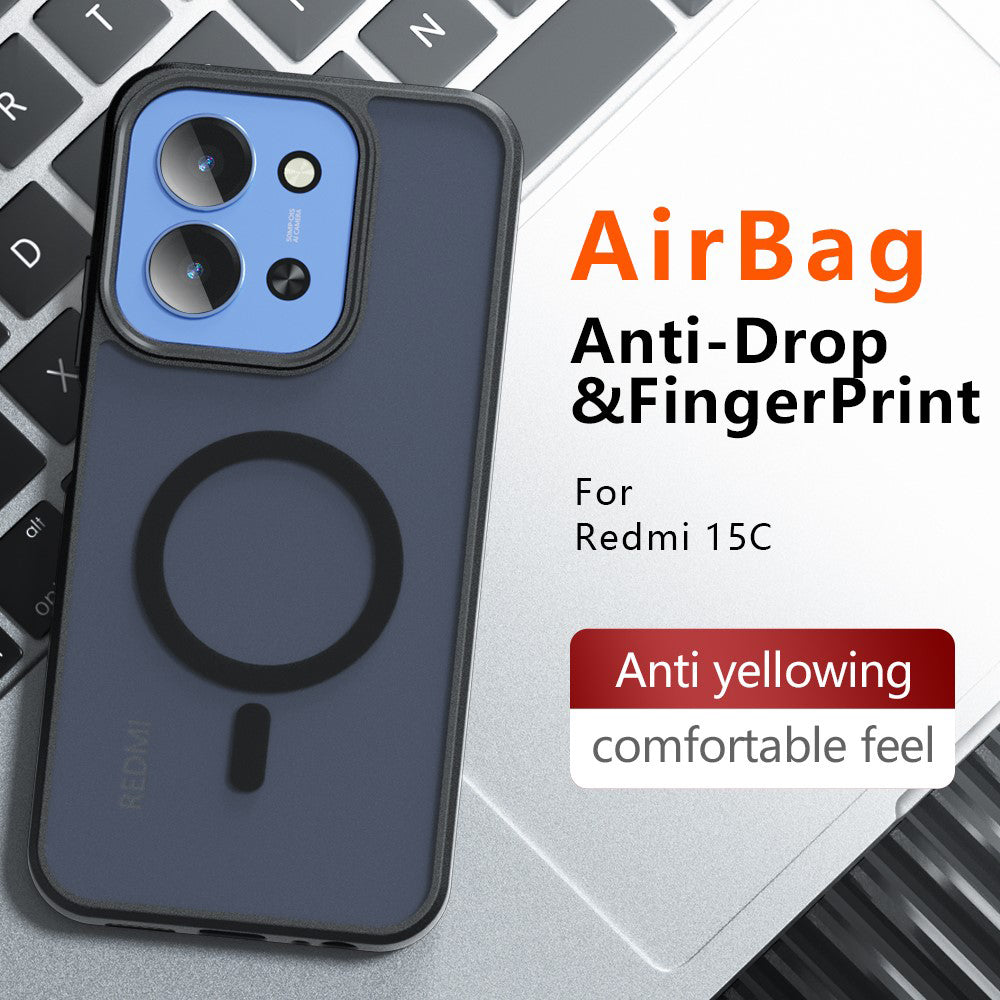 Puzdro MagSafe pre Xiaomi Redmi 15C 5G / 15C 4G, Techsuit, PureFrost, Saténová čierna