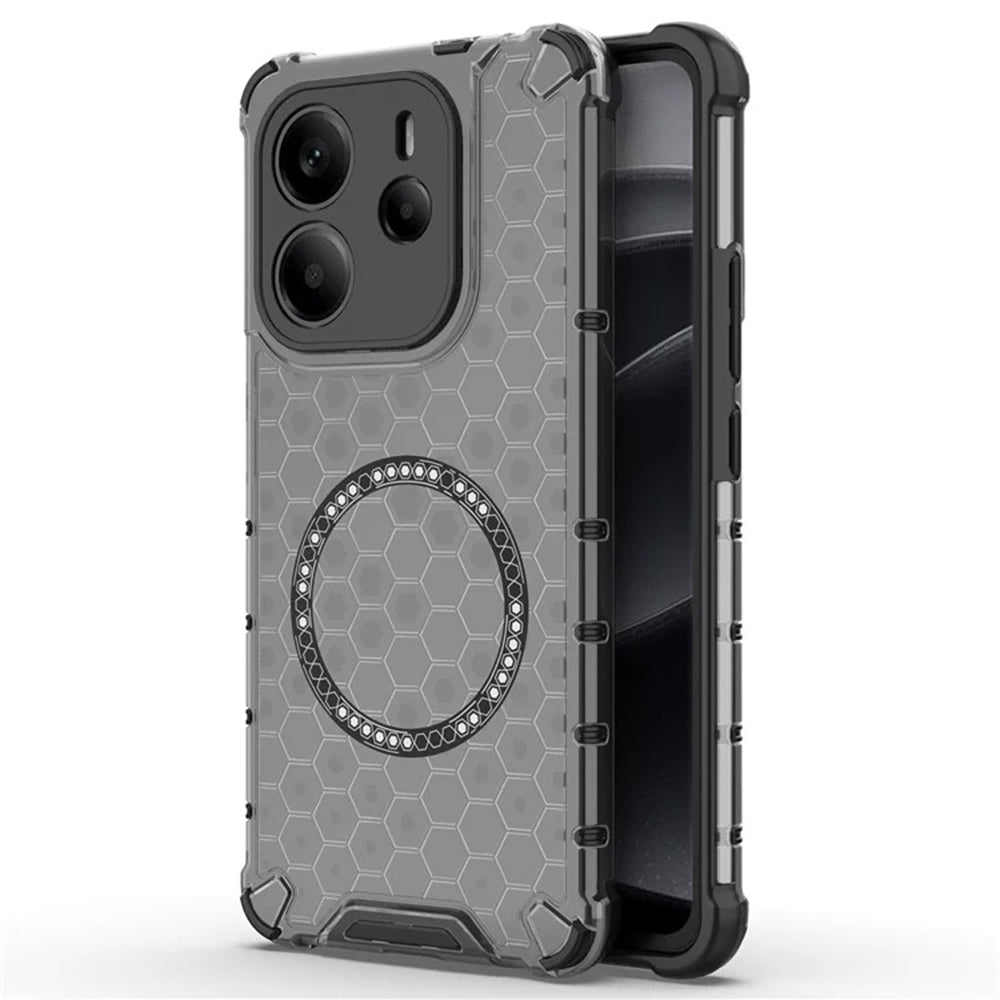MagSafe puzdro pre Xiaomi Redmi Note 14 4G (Regionálne), Techsuit, HoneyComb Shield, Čierna