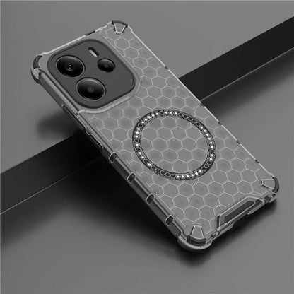 MagSafe puzdro pre Xiaomi Redmi Note 14 4G (Regionálne), Techsuit, HoneyComb Shield, Čierna