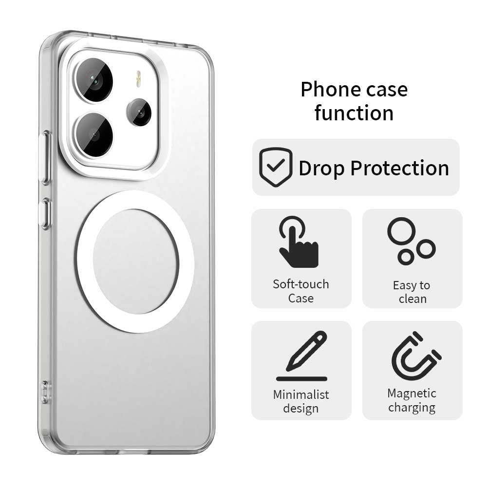 MagSafe puzdro pre Xiaomi Redmi Note 14 4G (Štandard), Techsuit, CandyCase, Biele