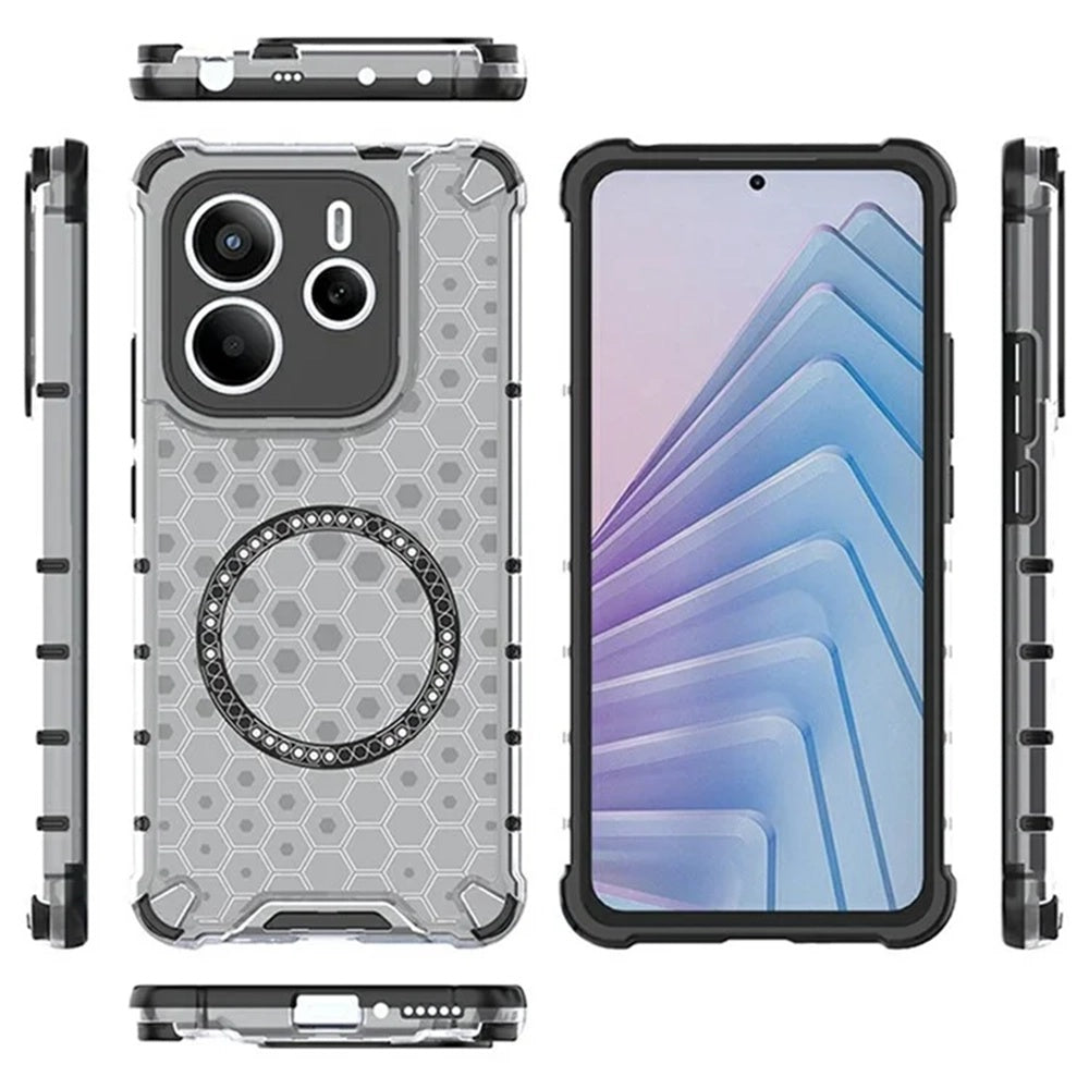 MagSafe puzdro pre Xiaomi Redmi Note 14 5G, Techsuit, HoneyComb Shield, Biele