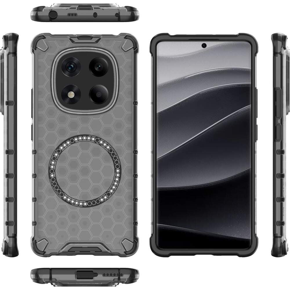 MagSafe Case for Xiaomi Redmi Note 14 Pro+ 5G, Techsuit, HoneyComb Shield, Black
