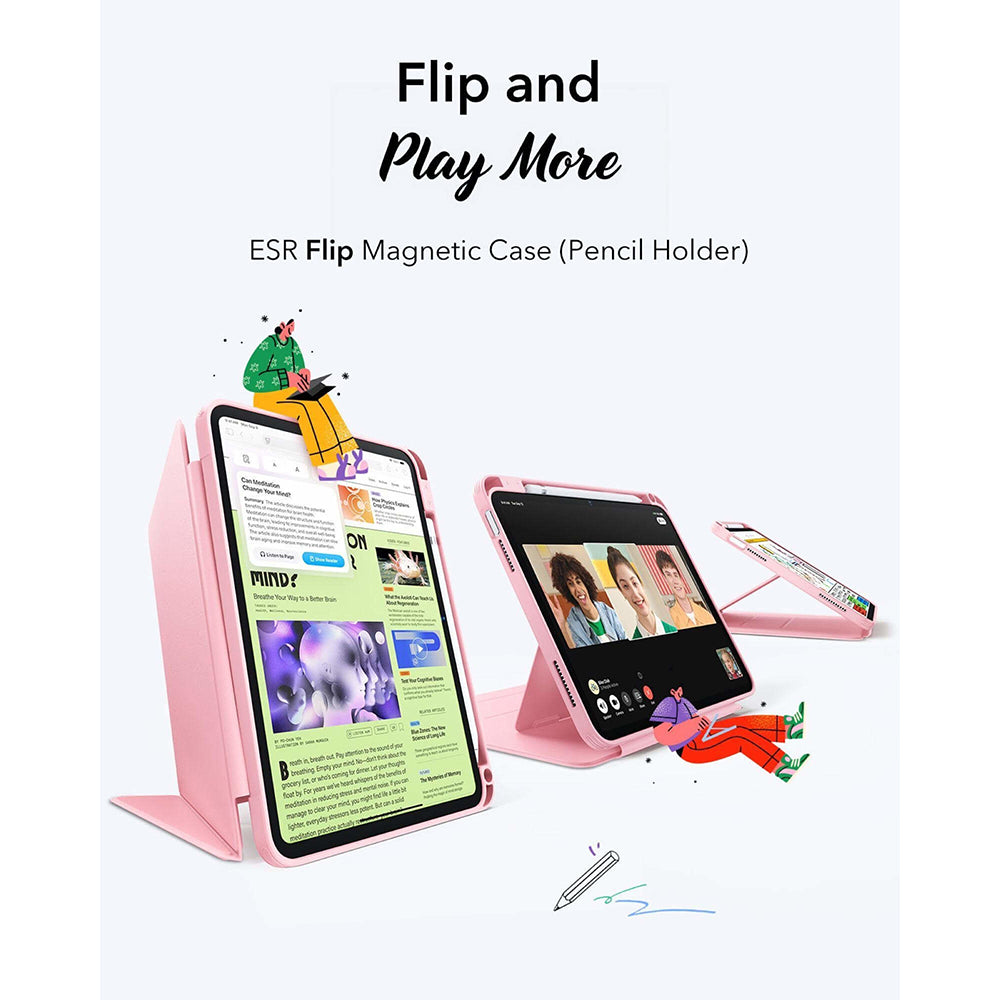 Puzdro pre Apple iPad (2025) / (2022), ESR, Flip Hybrid, Ružové