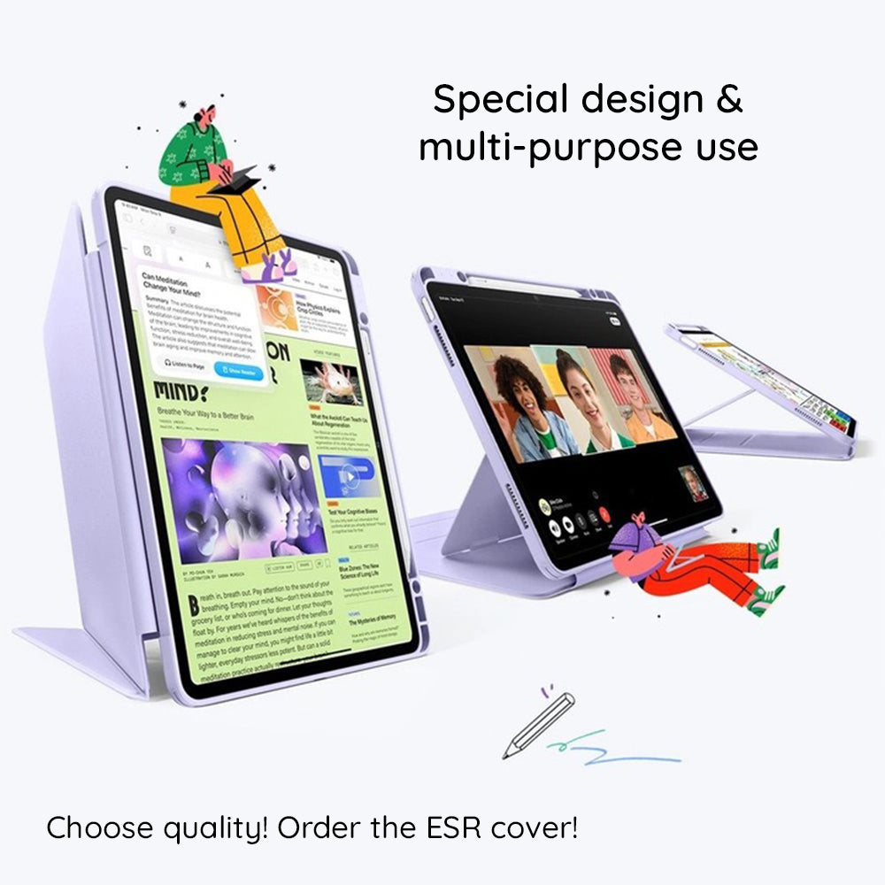 Puzdro pre Apple iPad (2025) / (2022), ESR, Flip Hybrid s držiakom na ceruzku, Zelené