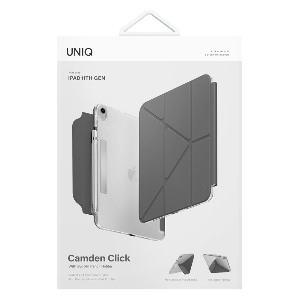 Puzdro pre Apple iPad (2025), UNIQ, Camden Click, Sivé