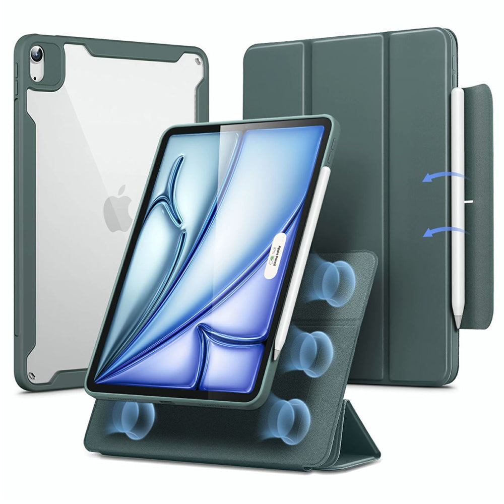 Obal pre Apple iPad Air 11 (2026) / iPad Air 11 (2025) / Air 11 (2024) / Air (2022) / Air (2020), ESR, Rebound Hybrid, Zelená saténová