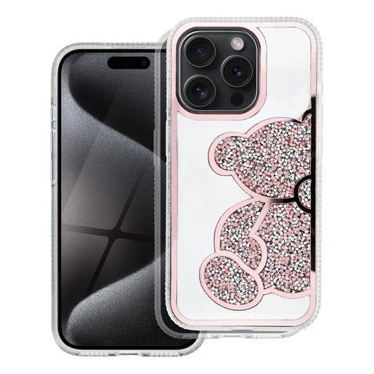 Puzdro pre Apple iPhone 15 Pro, OEM, Teddy Bear, Ružové