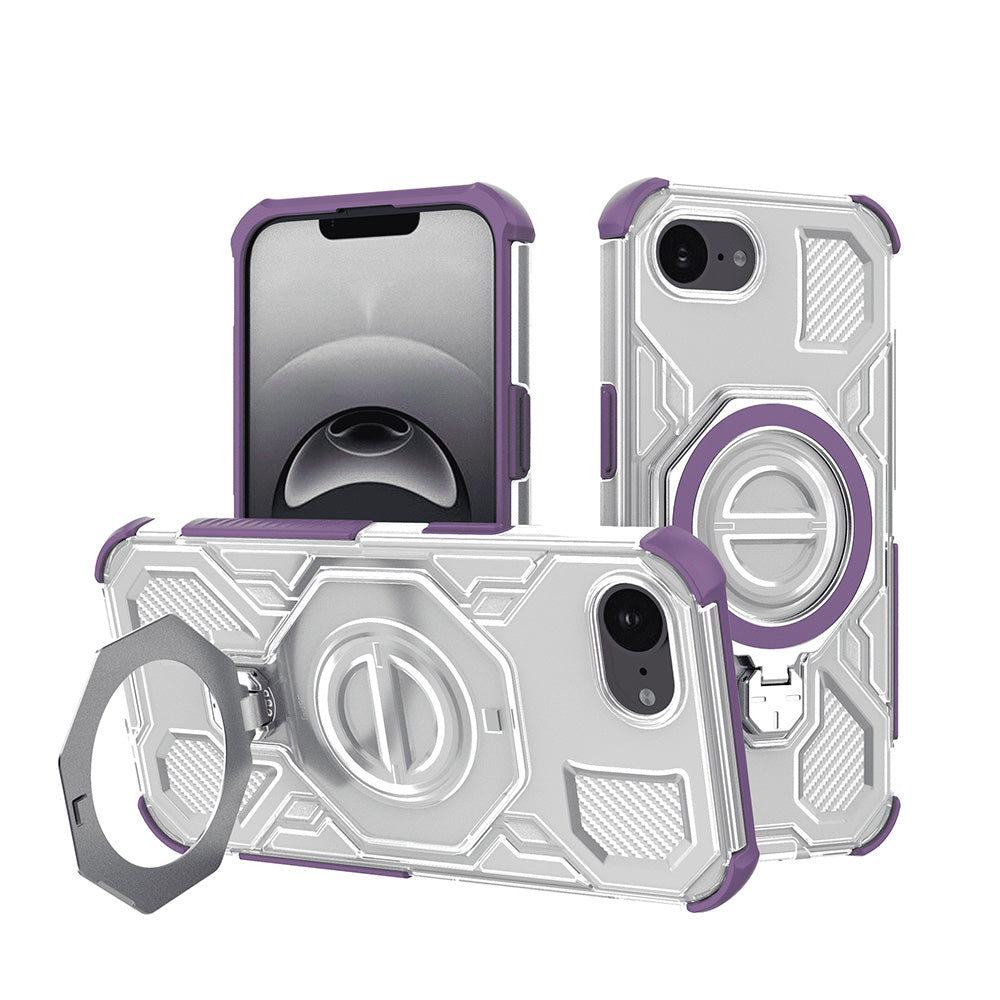 Puzdro pre Apple iPhone 17e / 16e, Techsuit, Carbon Shield Pro, Fialová