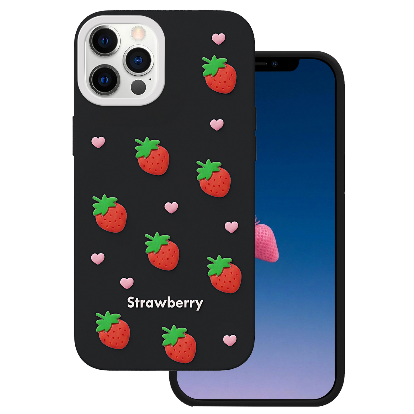Puzdro pre Apple iPhone 17 Pro Max, OEM, Strawberry, Čierne