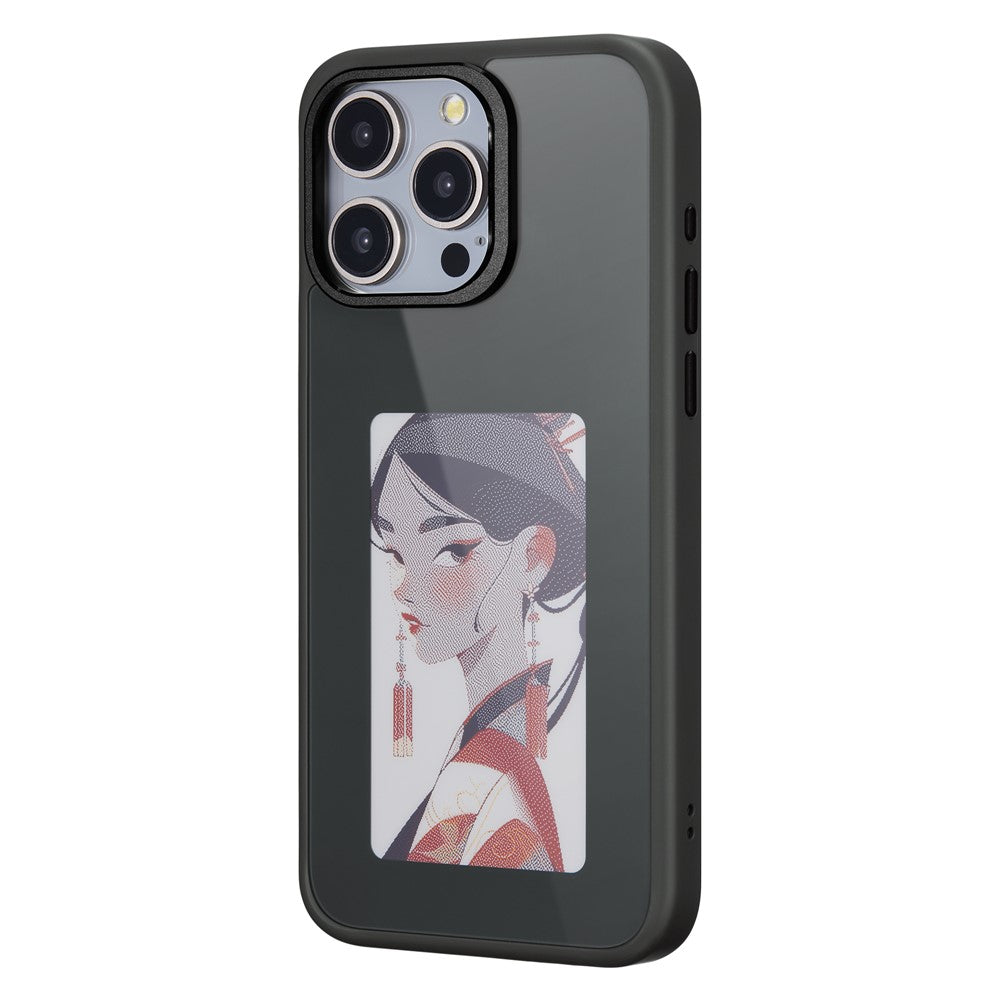 Puzdro pre Apple iPhone 15 Pro Max, OEM, prispôsobený E-Ink displej, čierne