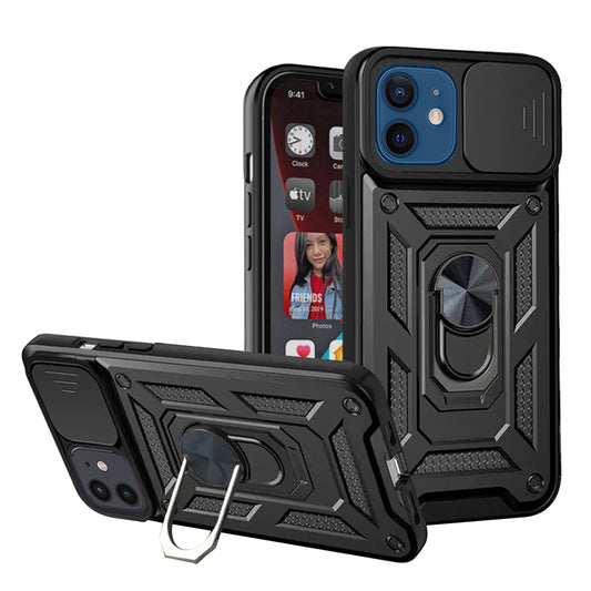 Puzdro pre Apple iPhone 12 / 12 Pro, Techsuit, CamShield, Čierne