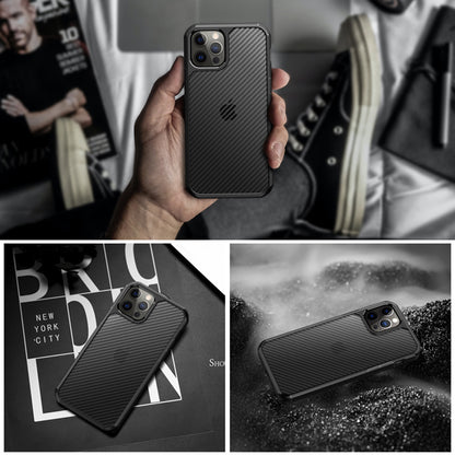 Puzdro pre Apple iPhone 12 / 12 Pro, Techsuit, CarbonFuse, Čierne