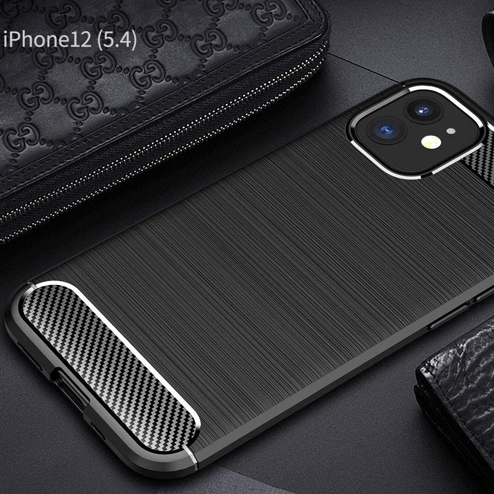 Puzdro pre Apple iPhone 12 mini, Techsuit, Karbón, Čierne