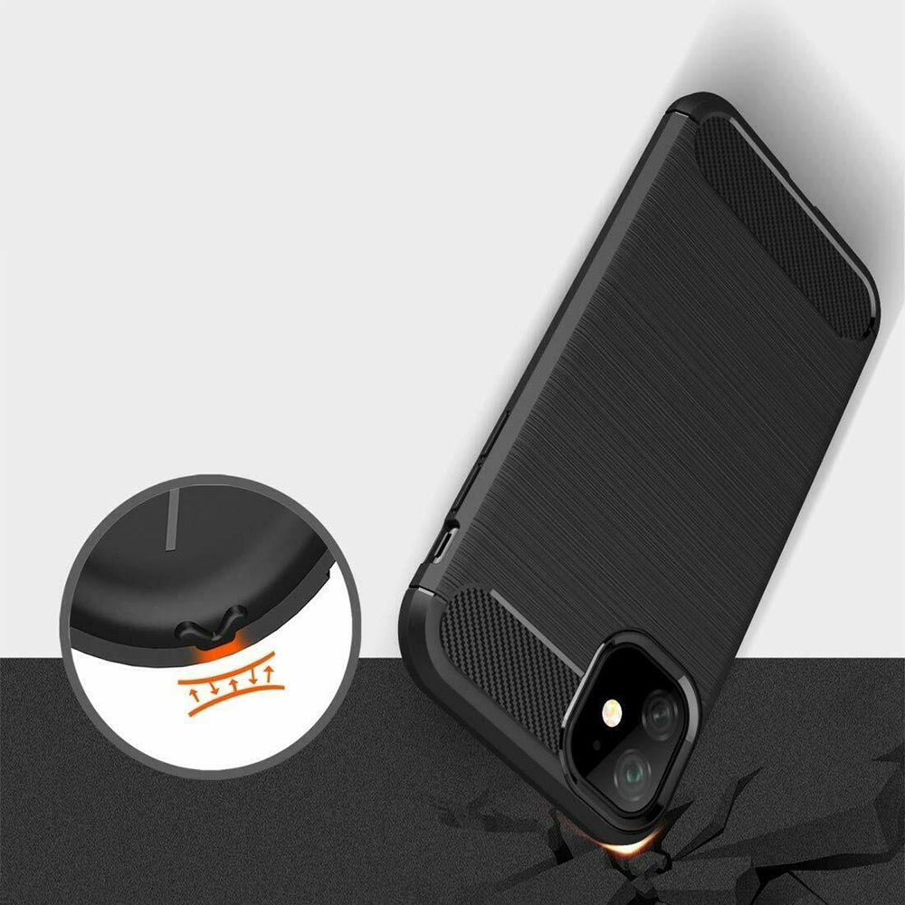 Puzdro pre Apple iPhone 12 mini, Techsuit, Karbón, Čierne