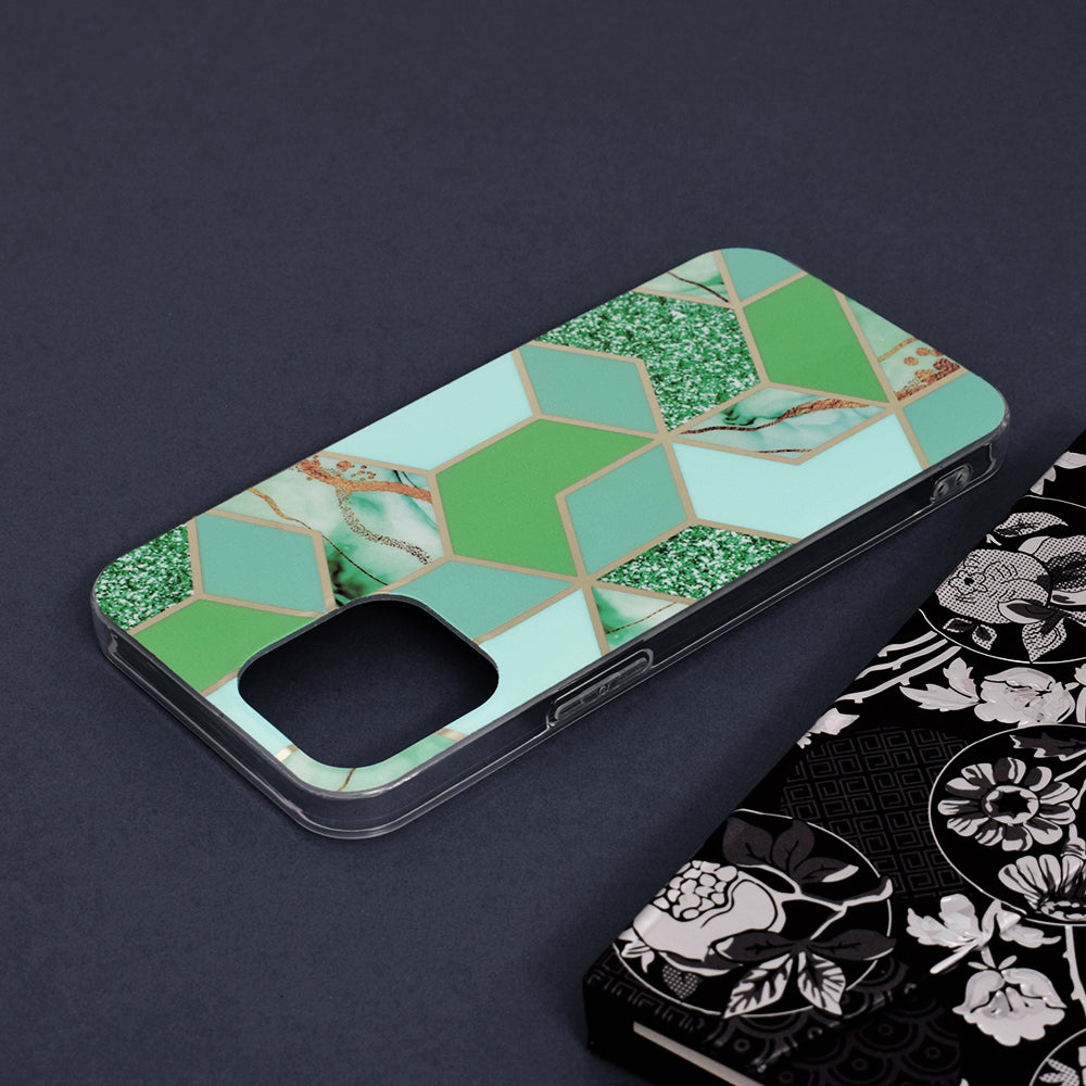 Puzdro pre Apple iPhone 13 Pro Max, Techsuit, Marble, Zelené