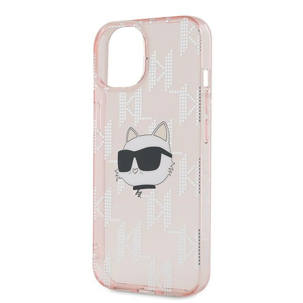 Puzdro pre Apple iPhone 14, Karl Lagerfeld, IML Luxury Monogram Choupette's Head, Ružová