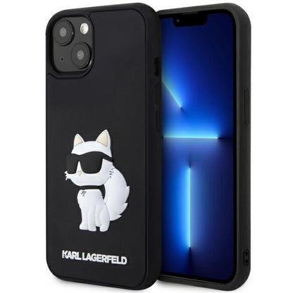 Puzdro pre Apple iPhone 14 Plus, Karl Lagerfeld, 3D Rubber Choupette, Čierne