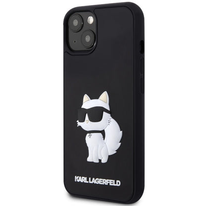 Puzdro pre Apple iPhone 14 Plus, Karl Lagerfeld, 3D Rubber Choupette, Čierne