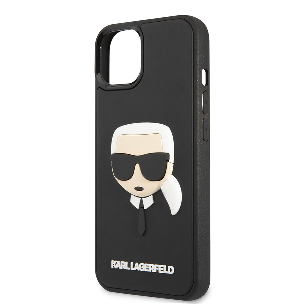 Puzdro pre Apple iPhone 14 Plus, Karl Lagerfeld, 3D Rubber Karl's Head, Čierne