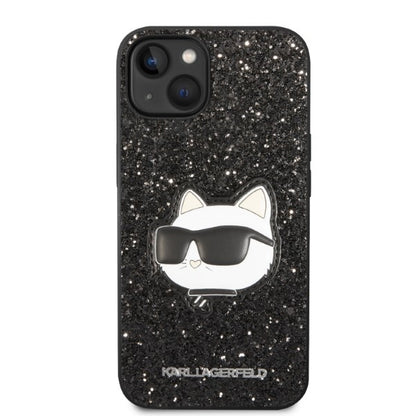 Puzdro pre Apple iPhone 14 Plus, Karl Lagerfeld, Glitter Choupette Patch, Čierne