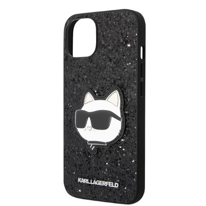 Puzdro pre Apple iPhone 14 Plus, Karl Lagerfeld, Glitter Choupette Patch, Čierne