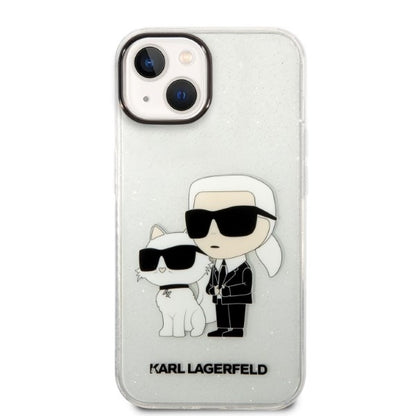 Puzdro pre Apple iPhone 14 Plus, Karl Lagerfeld, Glitter Karl & Choupette, Transparentné