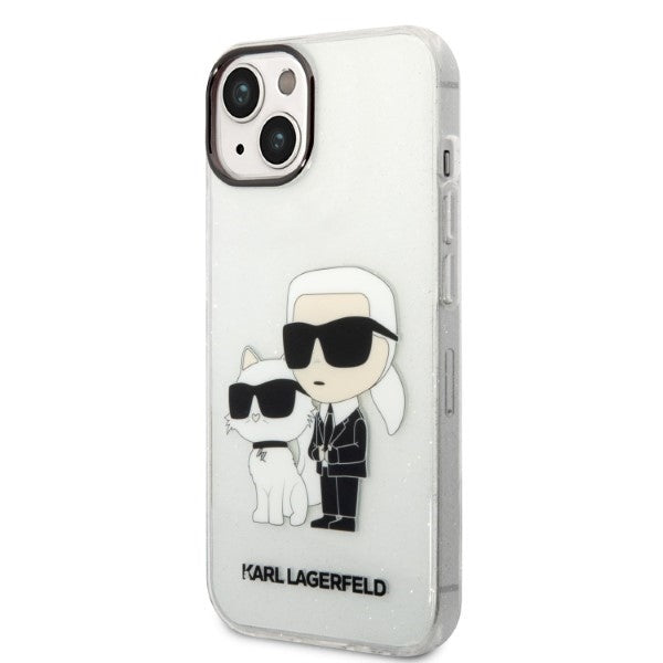 Puzdro pre Apple iPhone 14 Plus, Karl Lagerfeld, Glitter Karl & Choupette, Transparentné