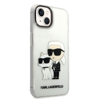 Puzdro pre Apple iPhone 14 Plus, Karl Lagerfeld, Glitter Karl & Choupette, Transparentné