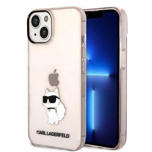 Puzdro pre Apple iPhone 14 Plus, Karl Lagerfeld, Ikonik Choupette, Ružová