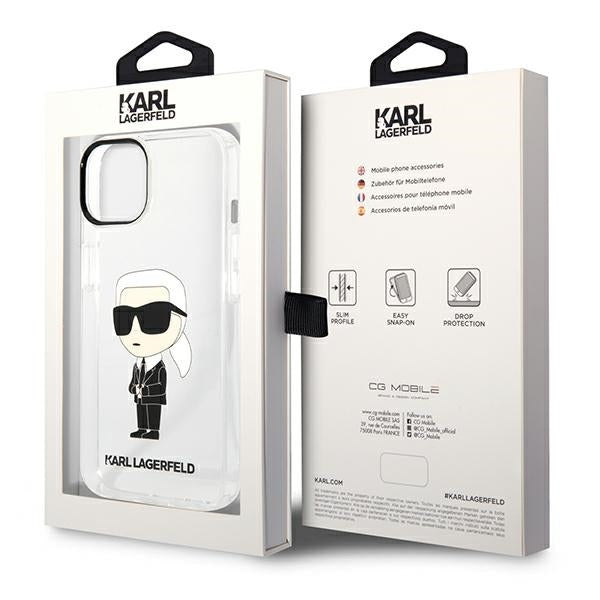 Puzdro pre Apple iPhone 14 Plus, Karl Lagerfeld, Ikonik Karl, Transparentné