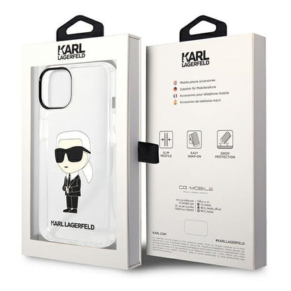 Puzdro pre Apple iPhone 14 Plus, Karl Lagerfeld, Ikonik Karl, Transparentné