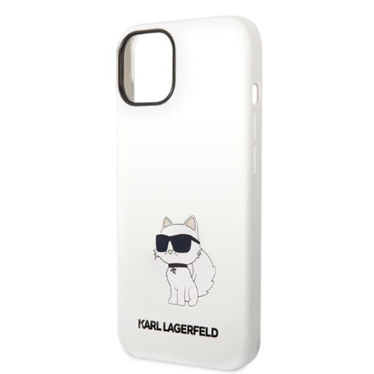 Puzdro pre Apple iPhone 14 Plus, Karl Lagerfeld, Silicone Choupette, Biela