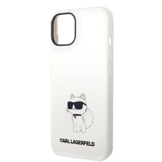 Puzdro pre Apple iPhone 14 Plus, Karl Lagerfeld, Silicone Choupette, Biela