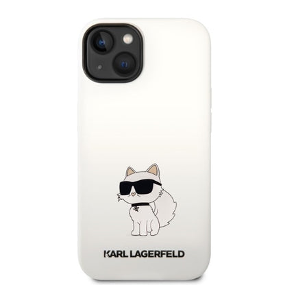 Puzdro pre Apple iPhone 14 Plus, Karl Lagerfeld, Silicone Choupette, Biela