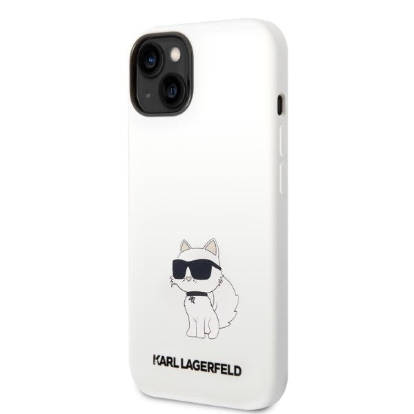 Puzdro pre Apple iPhone 14 Plus, Karl Lagerfeld, Silicone Choupette, Biela