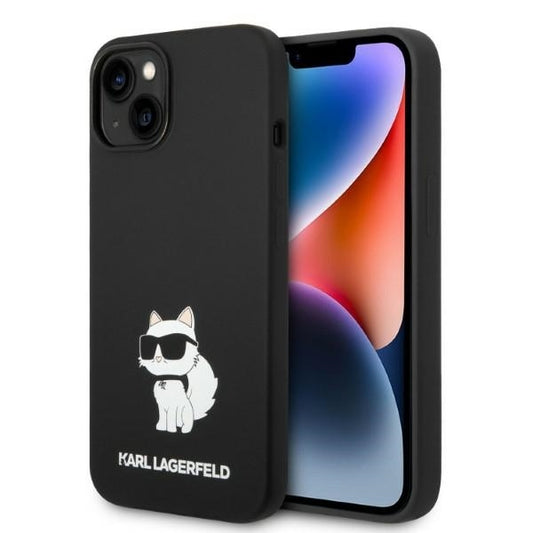 Puzdro pre Apple iPhone 14 Plus, Karl Lagerfeld, Silicone Choupette, Čierne