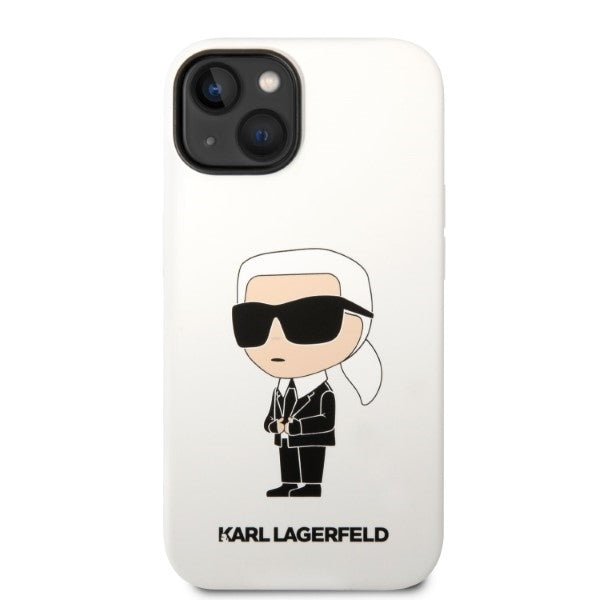 Puzdro pre Apple iPhone 14 Plus, Karl Lagerfeld, Silicone Ikonik Karl, Biela