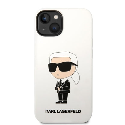 Puzdro pre Apple iPhone 14 Plus, Karl Lagerfeld, Silicone Ikonik Karl, Biela