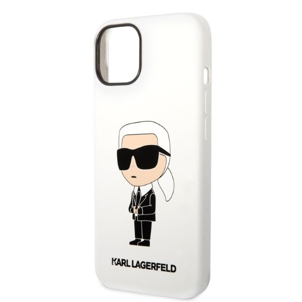 Puzdro pre Apple iPhone 14 Plus, Karl Lagerfeld, Silicone Ikonik Karl, Biela
