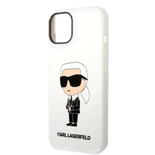 Puzdro pre Apple iPhone 14 Plus, Karl Lagerfeld, Silicone Ikonik Karl, Biela