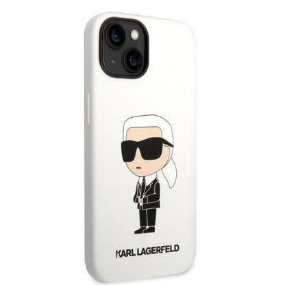 Puzdro pre Apple iPhone 14 Plus, Karl Lagerfeld, Silicone Ikonik Karl, Biela