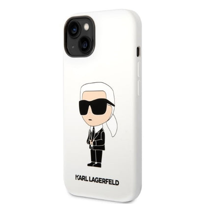Puzdro pre Apple iPhone 14 Plus, Karl Lagerfeld, Silicone Ikonik Karl, Biela