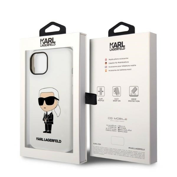 Puzdro pre Apple iPhone 14 Plus, Karl Lagerfeld, Silicone Ikonik Karl, Biela