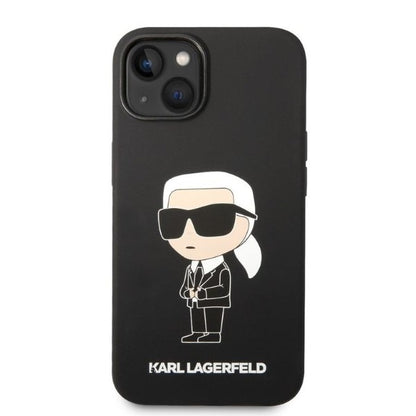 Case for Apple iPhone 14 Plus, Karl Lagerfeld, Ikonik Karl Silicone, Black